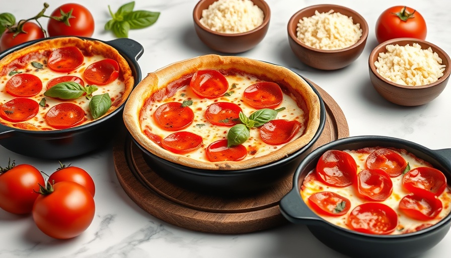 Easy Pizza Bowl with Cottage Cheese and Mozzarella in Ceramic Dish