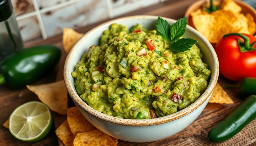 Homemade guacamole recipe with fresh ingredients in a bowl.
