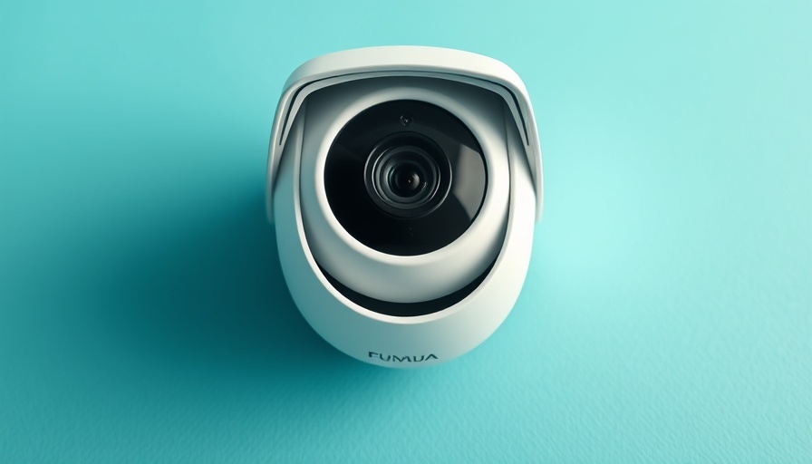 Modern white security camera for home automation.