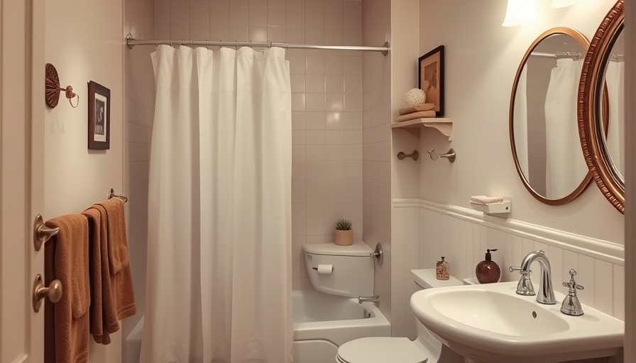Cozy bathroom with shower curtain and cabinet, highlighting Bath Fitter cost.