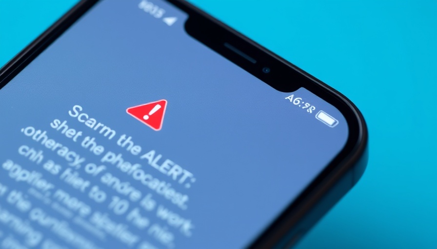 DMV scam text alert on smartphone screen with warning symbol.