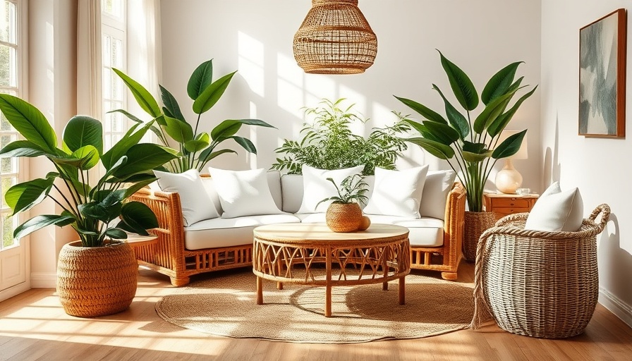 Elegant high-end living room with natural furnishings and decor