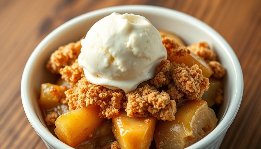 Easy Homemade Apple Crumble Recipe with ice cream.