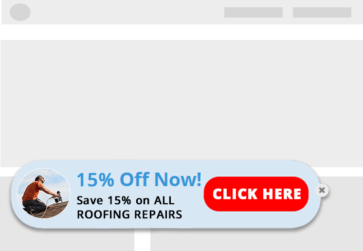 ROOFING special offer popup on social post article