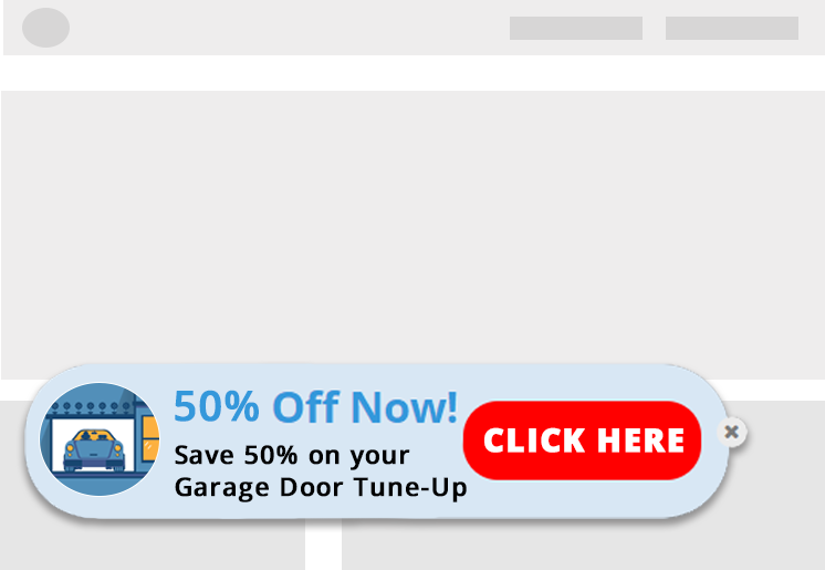 GARAGE DOOR special offer popup on social post article