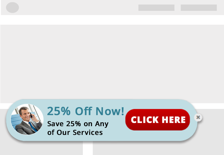 BUSINESS SERVICES special offer popup on social post article