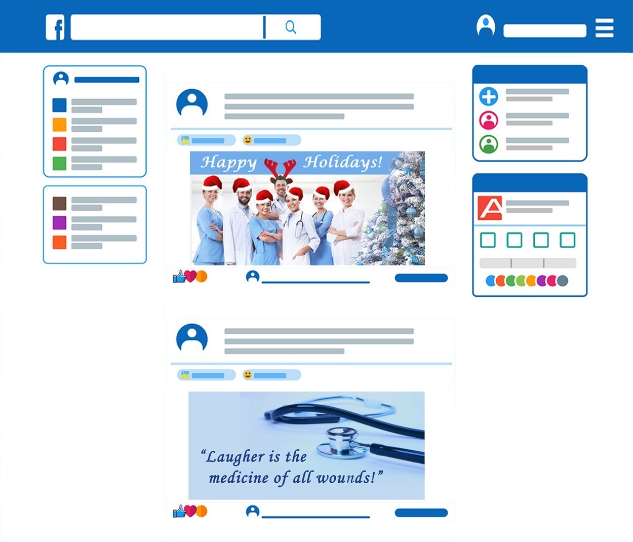 social posting on medical services Facebook page.