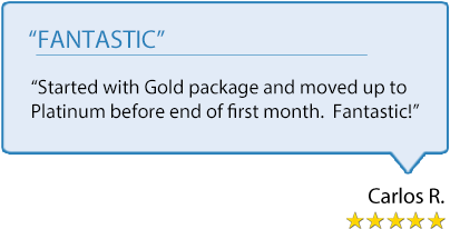 Review: Started with Gold package and moved up to Platinum before end of first month. Fantastic!