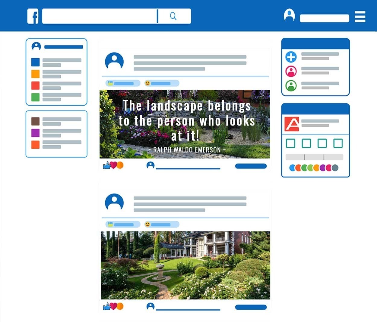social posting on landscaping Facebook page.