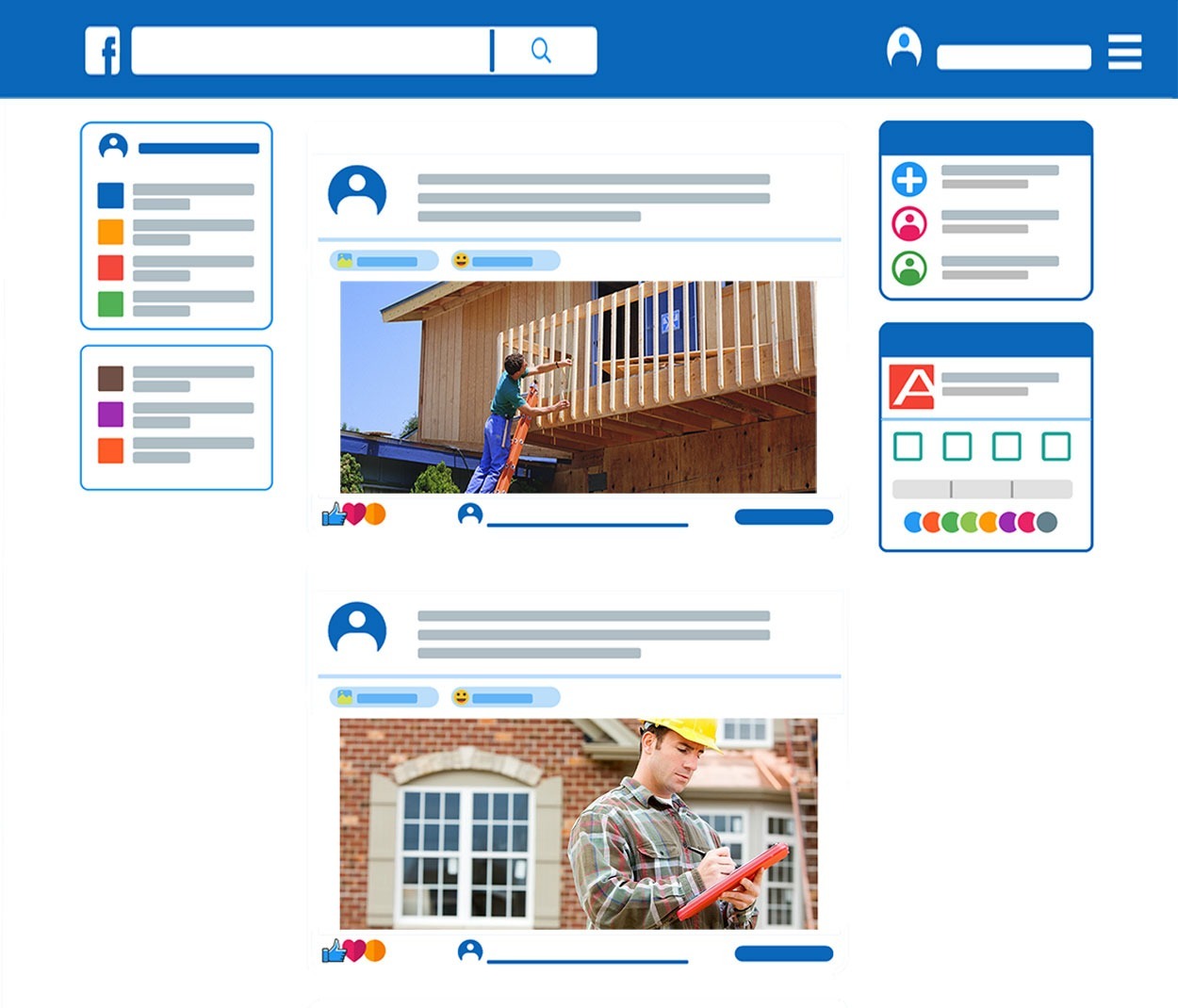social posting on home services Facebook page.