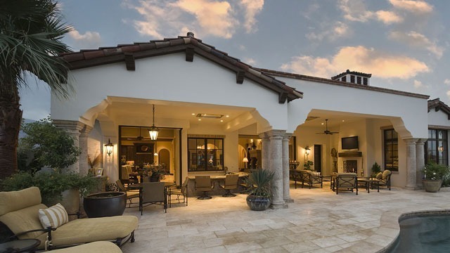 patio view of custom built home gvs design and build construction