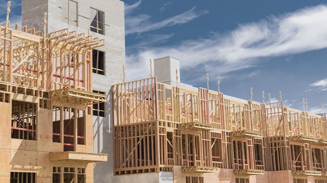 framing in of real estate development small apartment complex