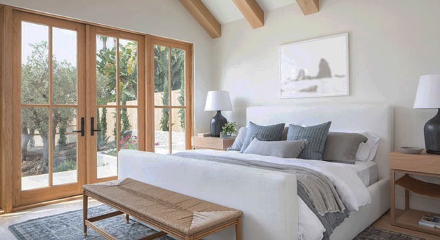 bedroom wood framed sliding doors las vegas gvs design build
