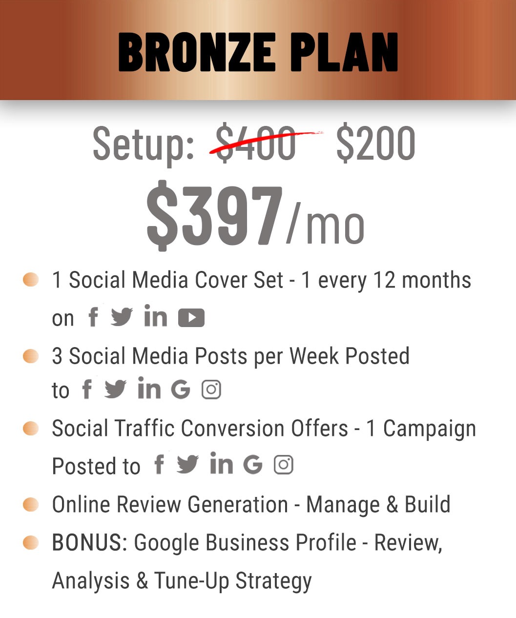 bronze plan $397/mo with features