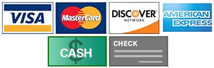 visa mastercard discover american express cash check payment label
