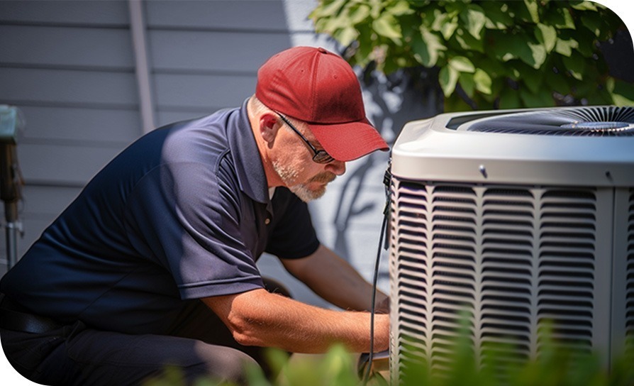 houser's air conditioning & heating service technician performing ac repair