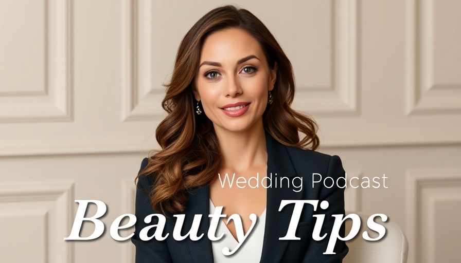 Podcast cover on avoiding wedding beauty mistakes featuring a stylish woman.