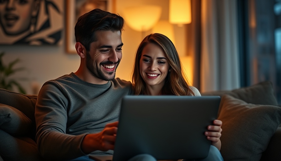 Engaged couple enjoying financial intimacy in cozy setting.
