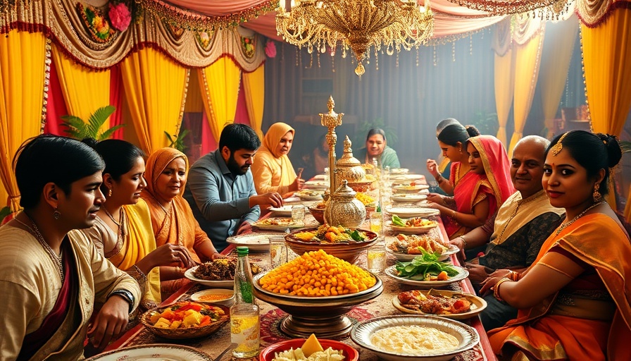 Cultural Pride Wedding Menus at an elegant Indian feast with vibrant traditional dishes.