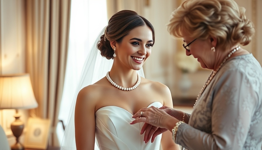 Bride receiving help with jewelry, showcasing 'something old' wedding ideas.