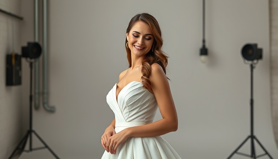 Elegant Oscar de la Renta wedding dress in studio setting.