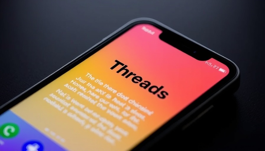 Threads app on smartphone screen, showcasing social media innovation.