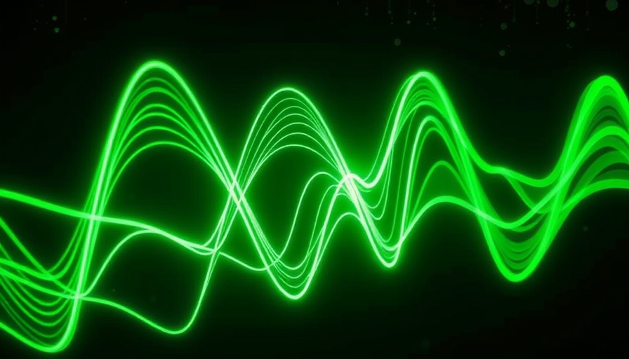 Futuristic waveform patterns with glowing green lines, 'The Ghosts You Will Leave Behind'.