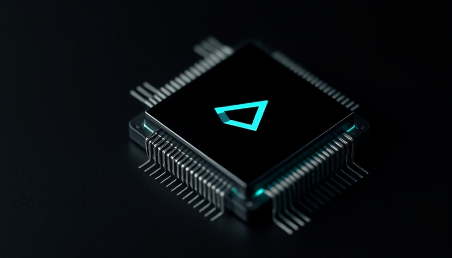 Sleek black quantum chip displaying a teal quantum symbol.