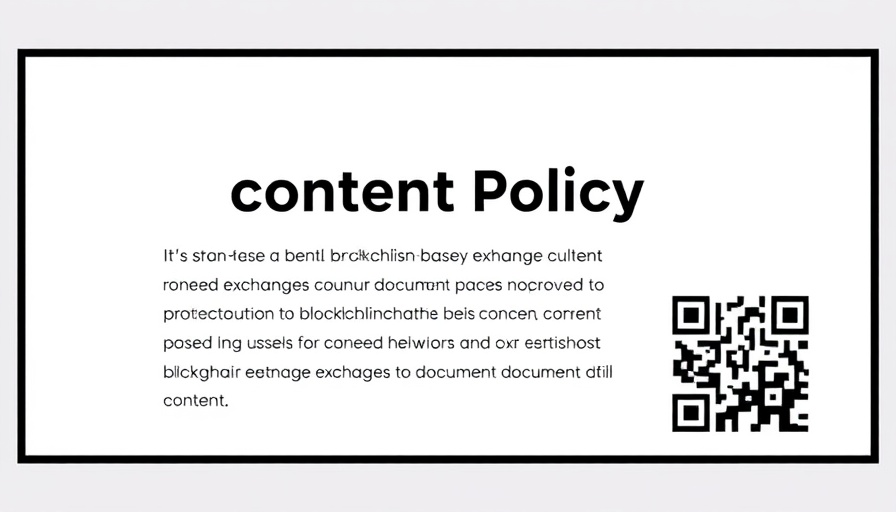 Blockchain-based content policy interface on digital screen.