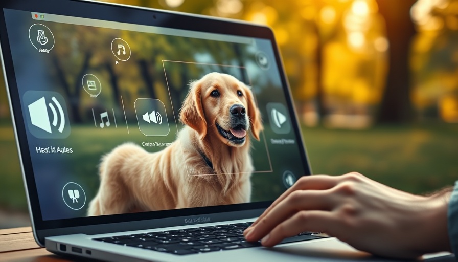 Digital interface on a laptop with a dog video featuring Google's Gemini Flow and Veo 3.
