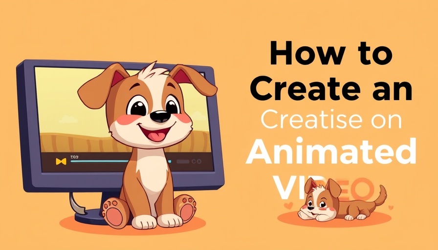 Cartoon dog and animated video display, AI video creation tools theme.