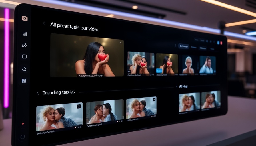 AI video generation platform interface displaying trending video options.