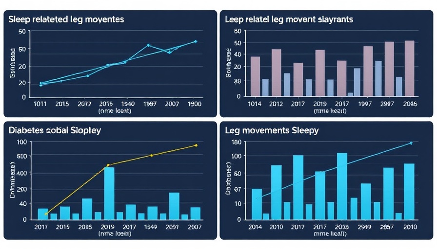 Graph showing correlation between sleep-related leg movements and diabetes statistics.