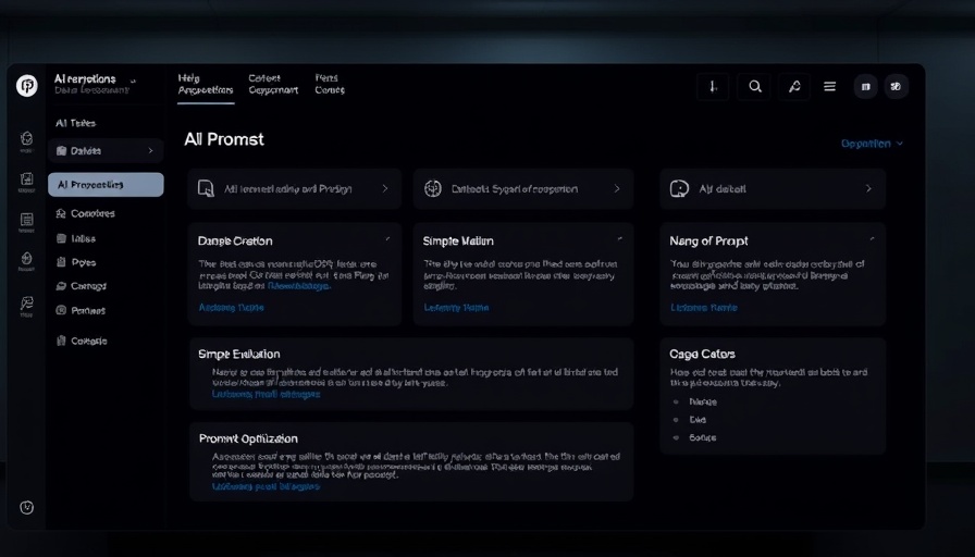 Efficient AI development framework interface with tool options.