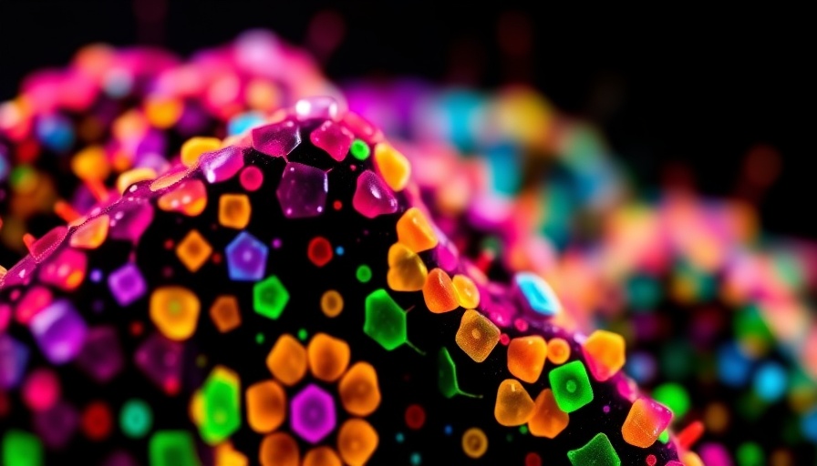 Vibrant abstract bioimage mosaic, AI analysis for bioimages.