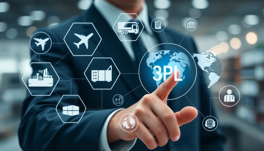 3PL selection interface with logistics icons and business touch.