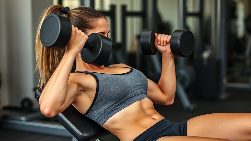 Female athlete performing incline dumbbell press to enhance upper chest strength.