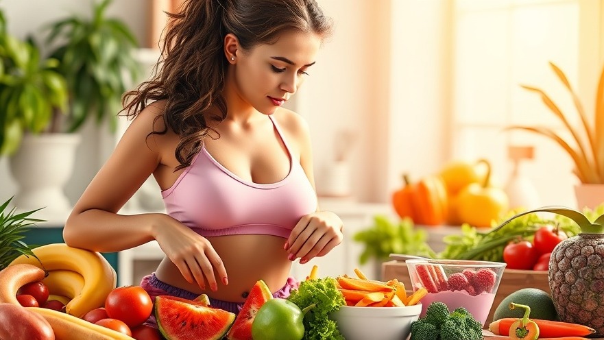 Dynamic composition showcasing natural weight loss solutions with vivid colors.
