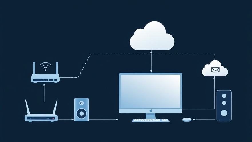 Diagram of interconnected devices showcasing machine learning and IoT security.