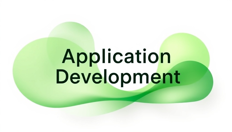 Abstract graphic with green gradients and 'Application Development' text.