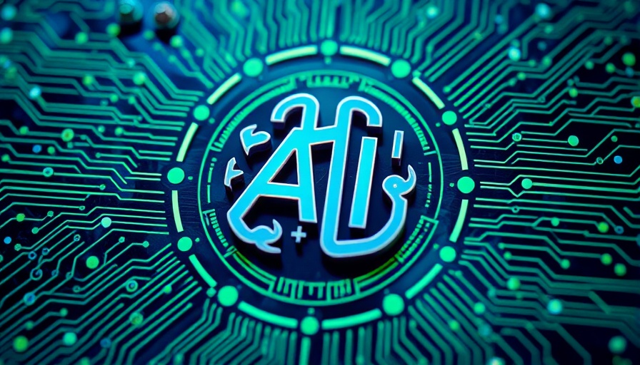 AI regulation concept with digital circuits in blue.