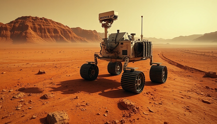 Mars rover exploring the Martian surface during Mars mission.