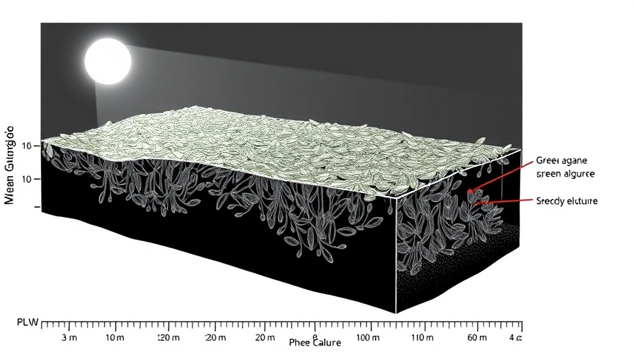 Scientific diagram showing green algae energy research.