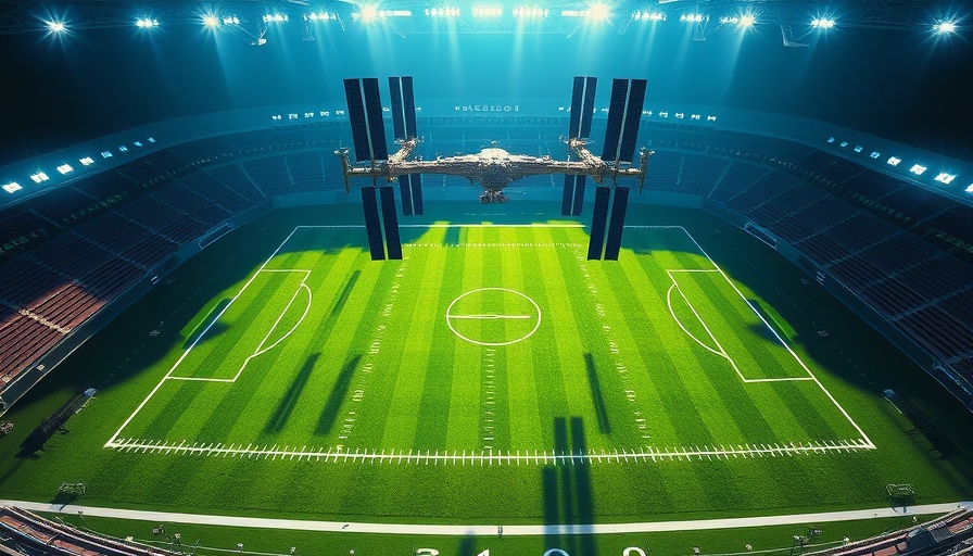 NASA International Space Station overlay on Super Bowl field