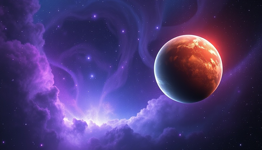 HD 20794 d distant planet in deep space with nebulae and stars.