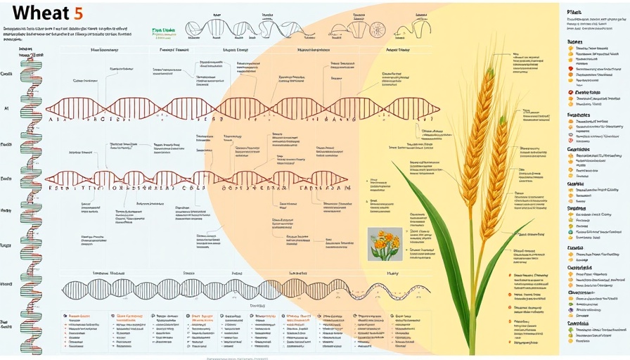Wheat genetics diagram with detailed annotations.
