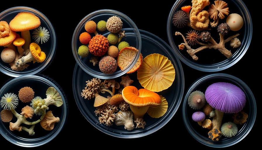 Marine fungi cultures in petri dishes displaying potential for plastic degradation.