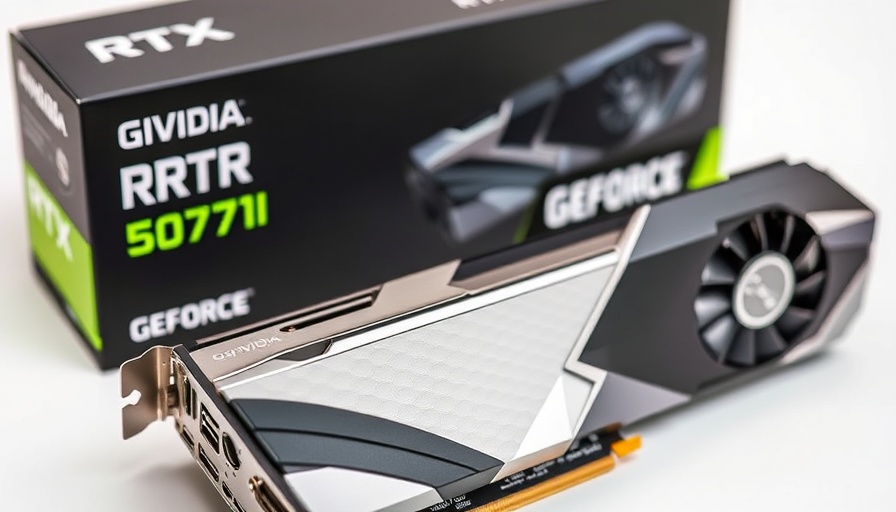 Nvidia GeForce RTX 5070 Ti with packaging, sleek and modern.