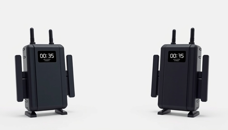 Modern CEL-FI signal boosters on white background, showing status indicators.