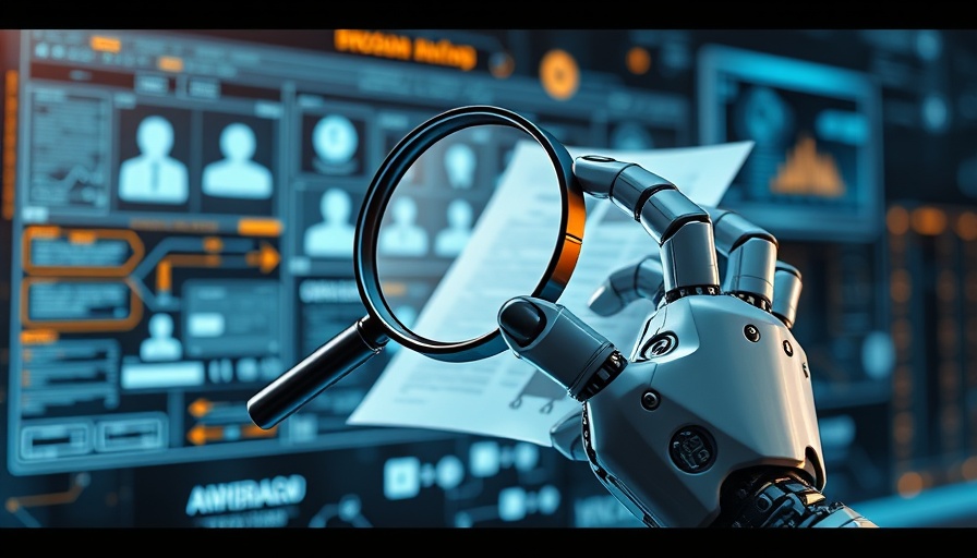 Big Data and AI in SEO: Robot hand analyzing digital data